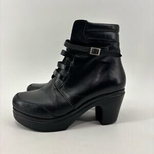 Calou Stockholm Hanna Black Clog Boot Ankle Bootie US 7.8 Euro 38